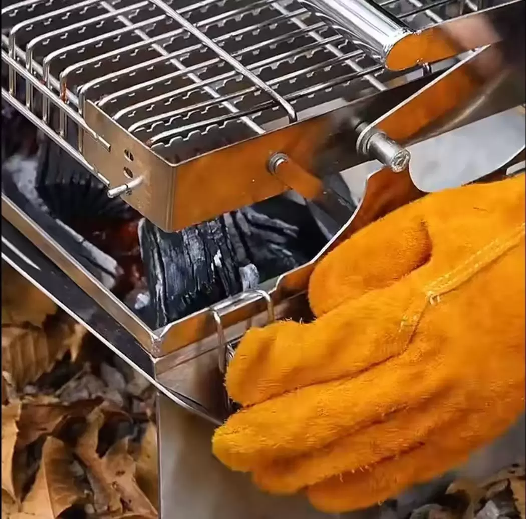 Son derece dönebilen katlanır kömür ızgarası