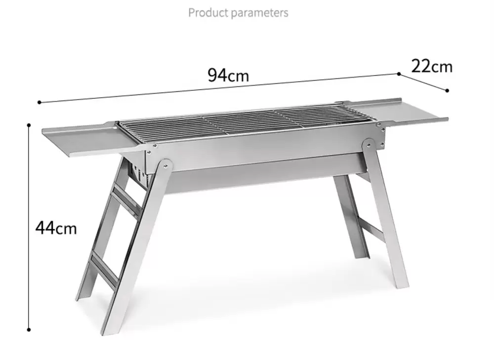 Minimalist katlanır kömürlü barbekü sobası