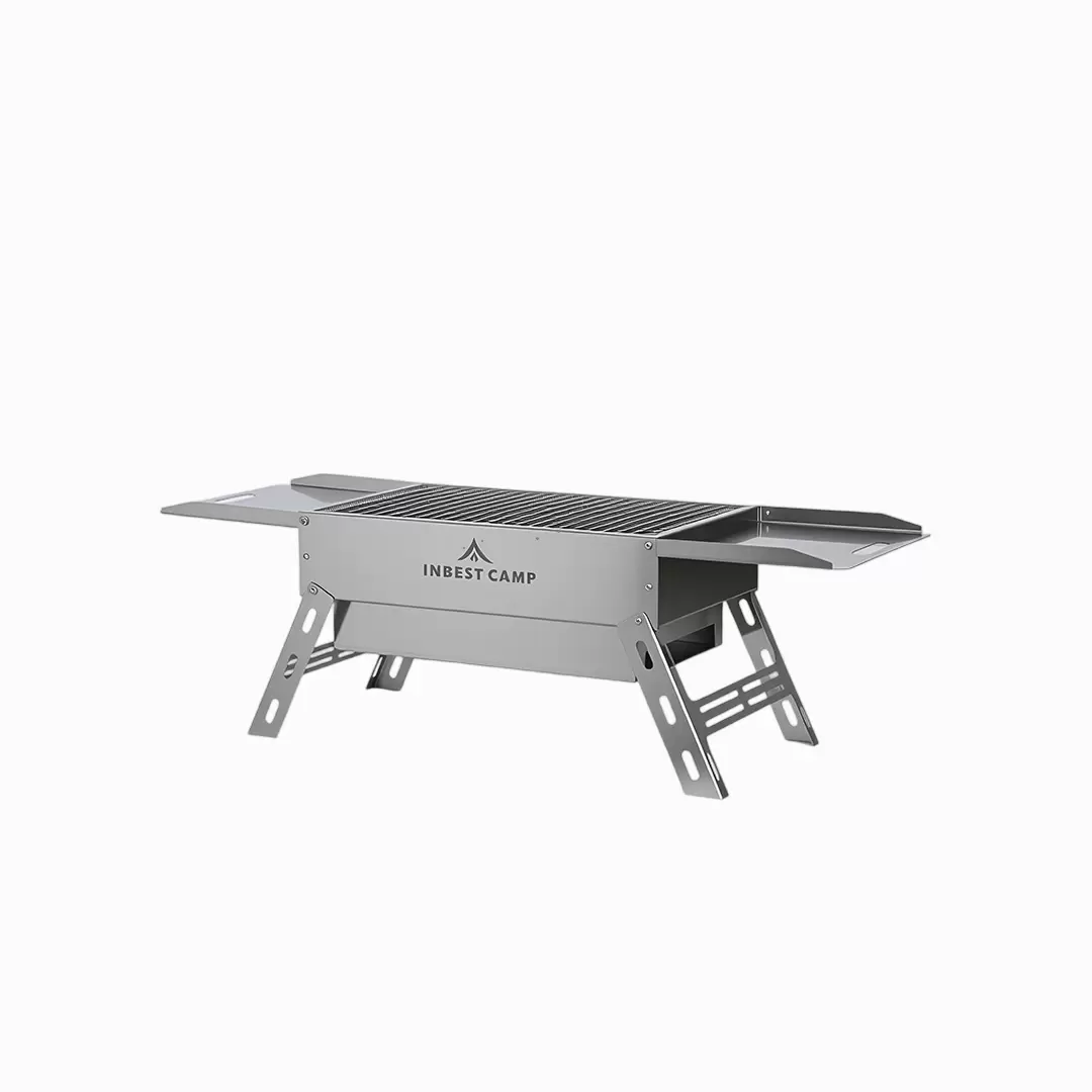 Katlanır Saplı Paslanmaz Çelik Kömürlü Barbekü Ocağı